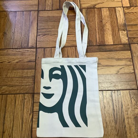Starbucks Logo Canvas Tote - Lunch bag- Market Bag - Measures 11"w x 13"h - Picture 1 of 4